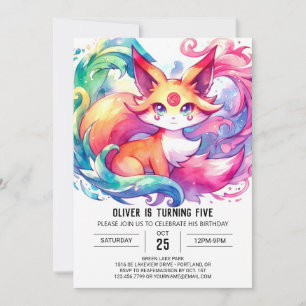 Printable Fox Birthday Invitation
