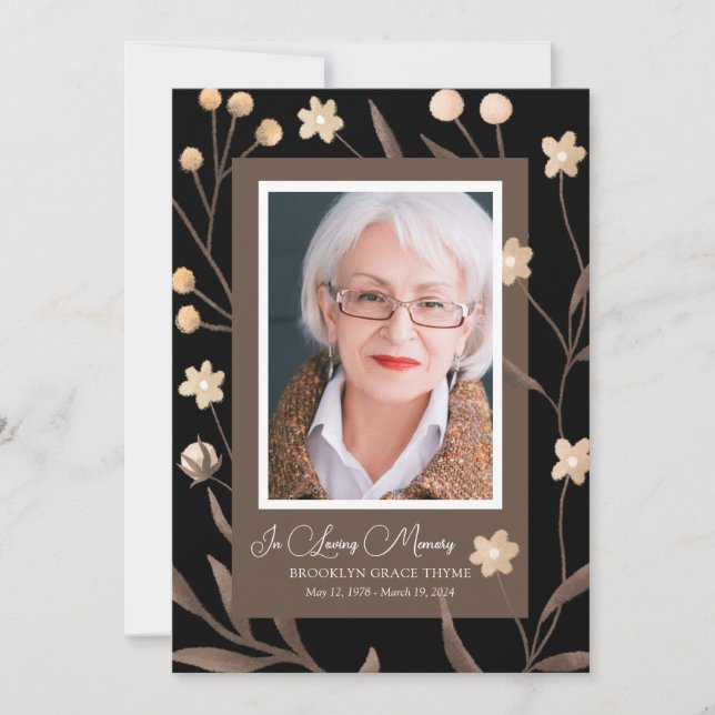 Printable Framed Photo Celebration of Life Program Invitation (Front)