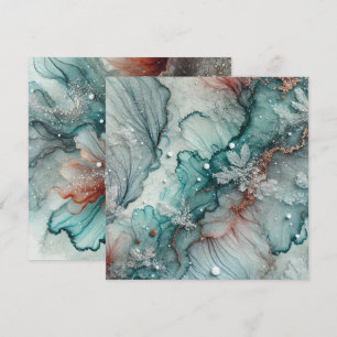 Printable Frosty Fall Alcohol Ink Scrapbook Paper Invitation