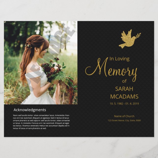 Printable Funeral Program Template (Front)