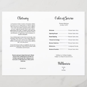 Printable Funeral Program Template