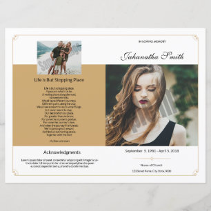 Printable Funeral Program Template
