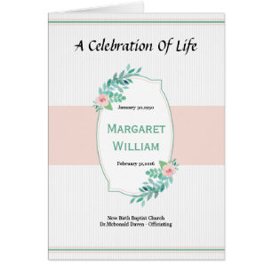 Printable Funeral Program Template