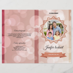 Printable Funeral Program Template Flyer