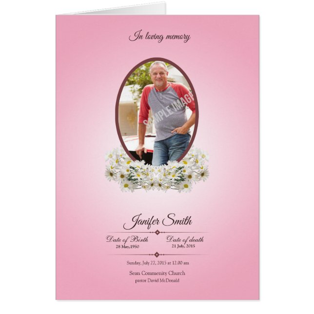Printable Funeral Template Brochure (Front)