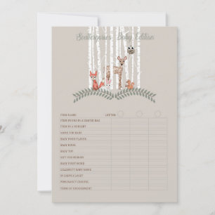 Printable Game! for Woodland Creatures Baby Shower Invitation