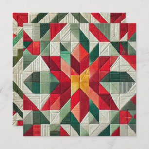 Printable Geometric Patchwork Poinsettia Scrapbook Invitation