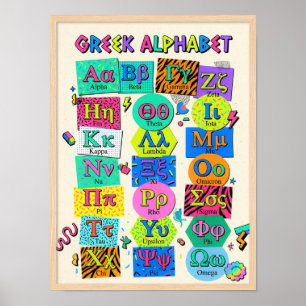 Printable Greek Alphabet for Kids Order Letters Poster