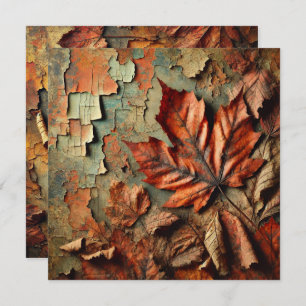Printable Grungy Autumnal Peeling Paint Scrapbook Invitation