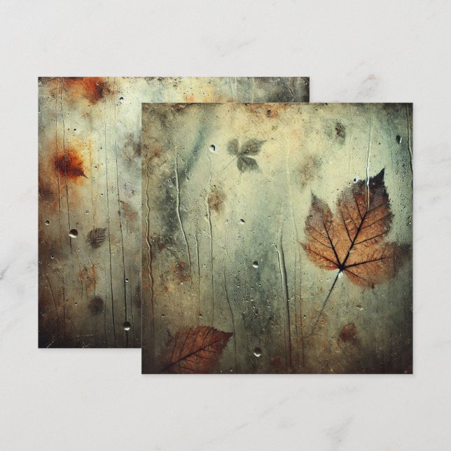 Printable Grungy Autumnal Window Scrapbook Paper Invitation (Front/Back)