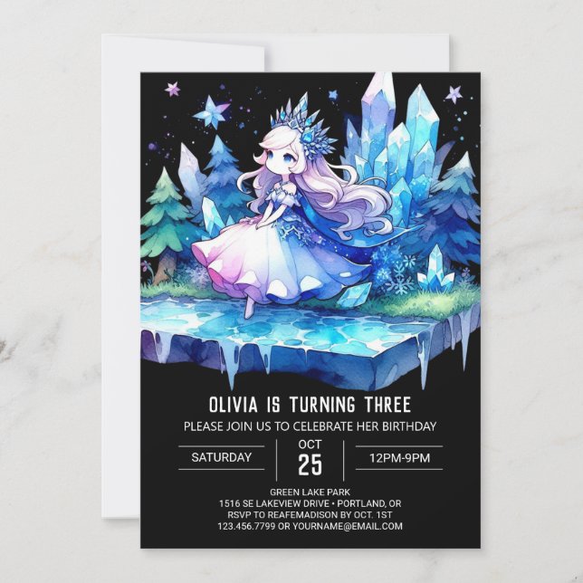 Printable Kids Princess Birthday Invitation (Front)