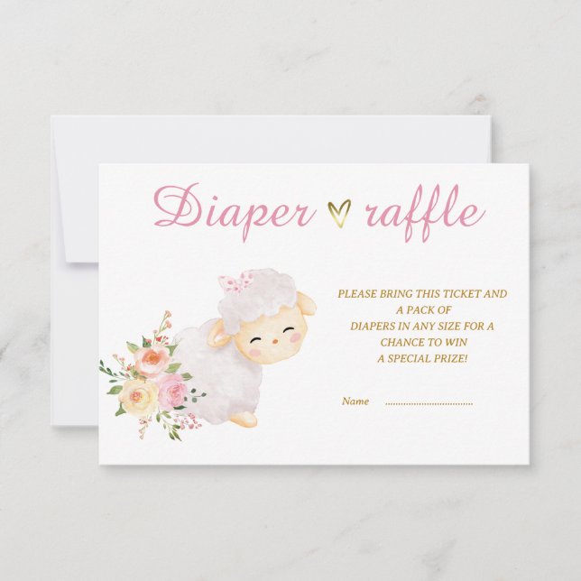 Printable Lamb Diaper raffle template (Front)