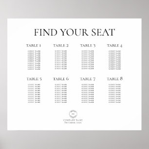 Printable Logo Corporate Party Seating Chart