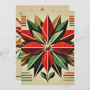 Printable Mid-Century Modern Poinsettia Scrapbook Invitation