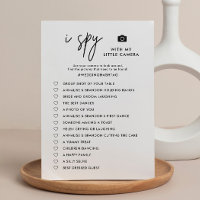 Printable Minimalist I Spy Wedding Photo Hunt Game