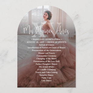 Printable Mis XV Años Quinceañera Program Card