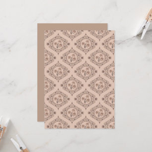 Printable Mocha Rococo Revival Mandala Retro Ogee Invitation
