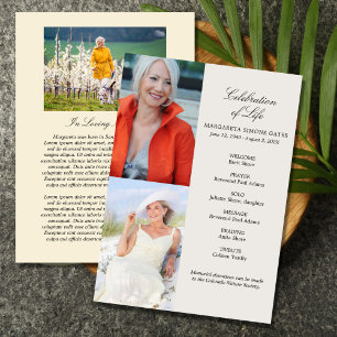 Printable Multi Photo Celebration of Life Program Invitation