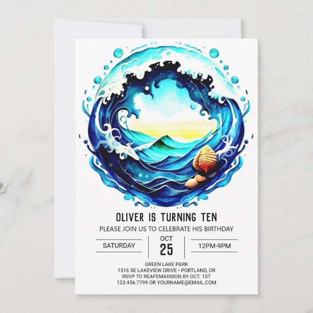 Printable Nautical Birthday Invitation (Front)