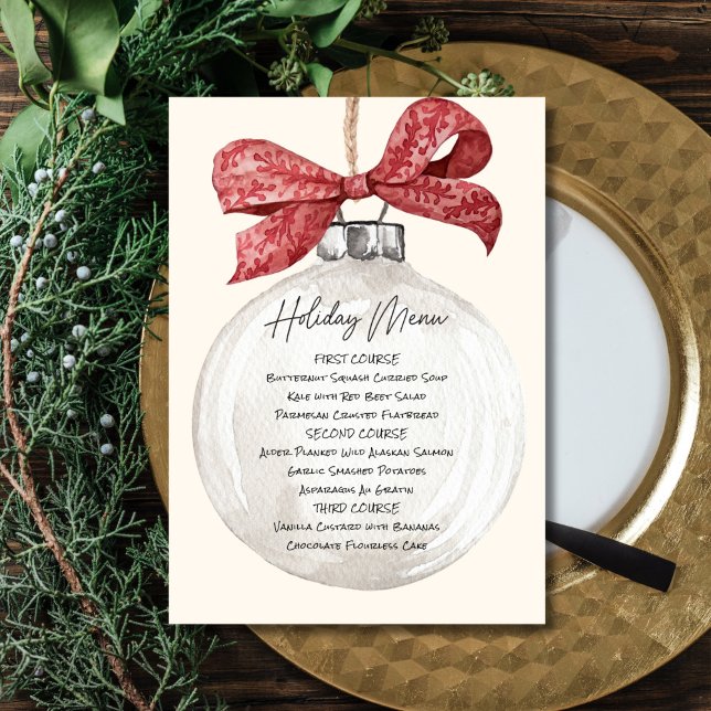 Printable Ornament Holiday Menu Invitation (Creator Uploaded)