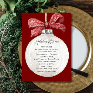 Printable Ornament Holiday Menu Invitation