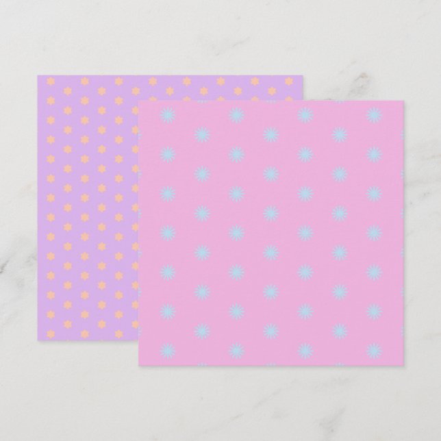 Printable Pastel Rainbow Sunbursts & Stars Paper Invitation (Front/Back)