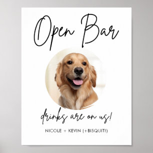 Printable Pet Dog Wedding Open Bar Drinks Sign