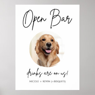 Printable Pet Dog Wedding Open Bar Drinks Sign