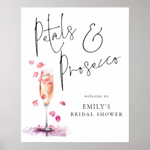 Printable Petals Prosecco Welcome to Bridal Shower Poster