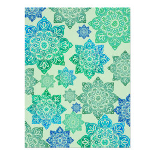 Printable Poster with green and blue medallions