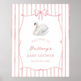 Printable Princess Swan Baby Shower Welcome Sign