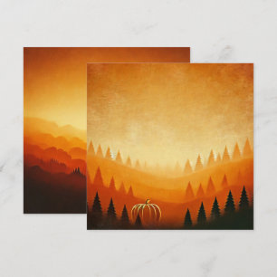 Printable Pumpkin Harvest Autumnal Ombre Scrapbook Invitation