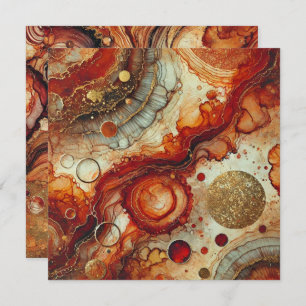 Printable Pumpkin Spice Alcohol Ink Scrapbook Invitation