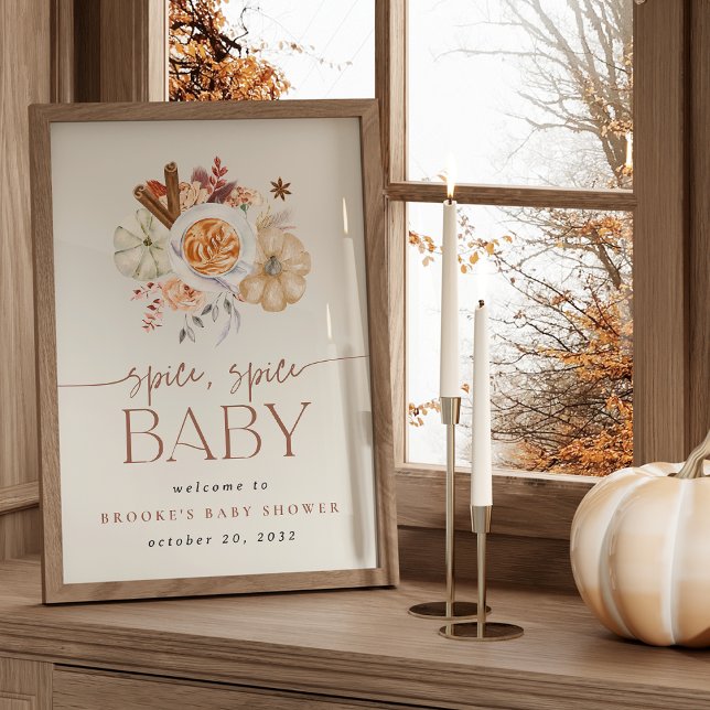Printable Pumpkin Spice Baby Shower Welcome Sign (Creator Uploaded)