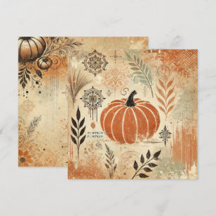 Printable Pumpkin Spice Distressed Ink Scrapbook Invitation