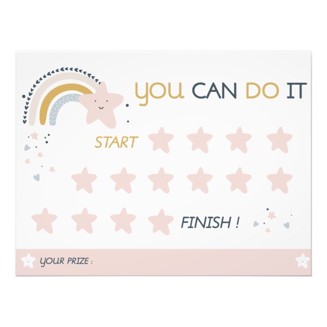 Printable Rainbow Reward Chart Training Chart Photo Print (Front)