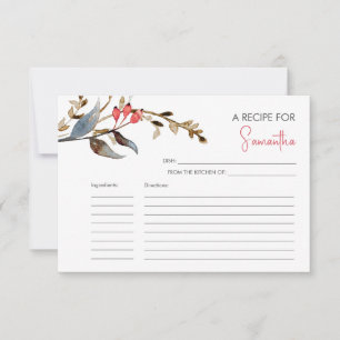 Printable Recipe Cards Berries & Botanicals