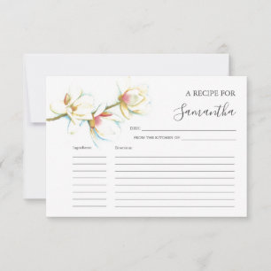 Printable Recipe Cards Watercolor Flowers
