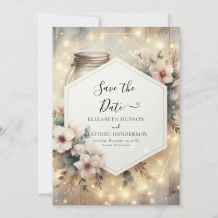 Printable Romance Mason Jar Wedding Save The Date