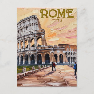 Printable Rome Italy Colosseum Travel Art Vintage Postcard