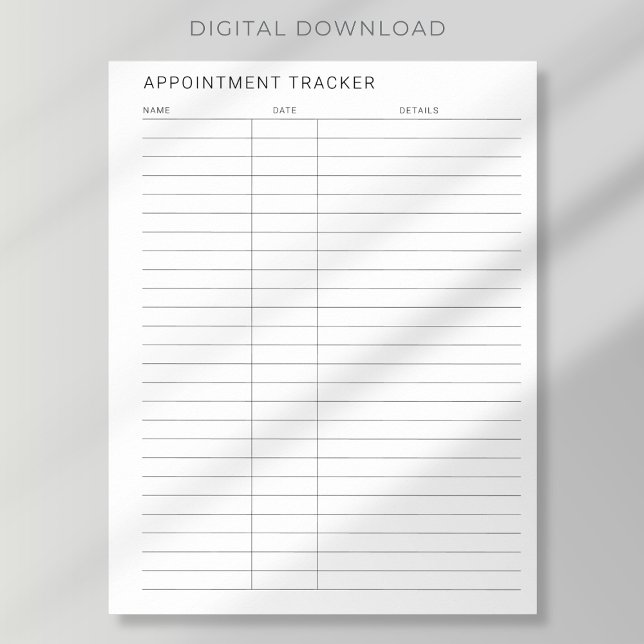 printable simple modern appointment tracker   poster (Creator Uploaded)