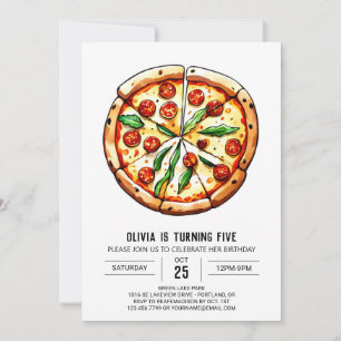 Printable Simple Pizza Birthday Invitation