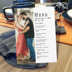 Printable Sliver of a Photo Menu Wedding
