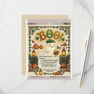 Printable Spooky St Patrick Halloween RSVP Card Te