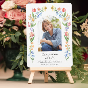Printable Spring Flora Celebration of Life Program Invitation