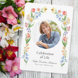 Printable Spring Flora Celebration of Life Program Invitation