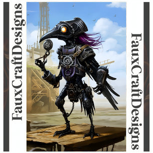 Printable Steampunk Mechanical Raven 114 Poster