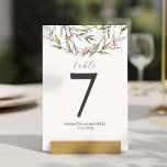 Printable Table Number Christmas Botanicals<br><div class="desc">Celebrate your special Christmas wedding with our enchanting table number table top sign, adorned with exquisite watercolor and line art green leaves and vibrant red berries. It's your canvas to personalise! Simply fill in the template with your own names, wedding date, and table numbers. You can choose between beautifully printed...</div>