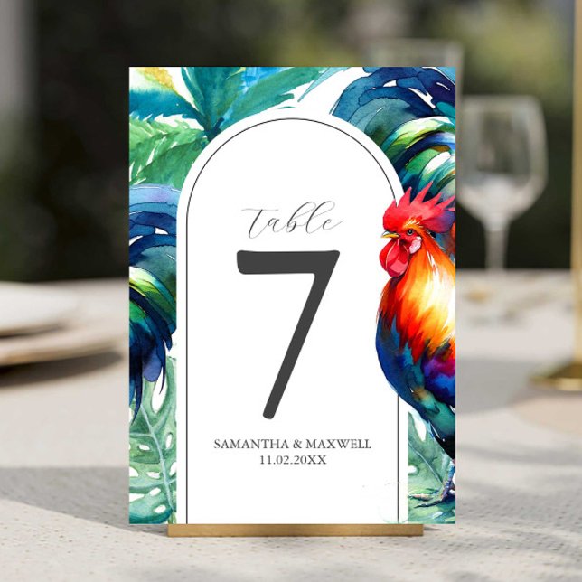 Printable Table Number Watercolor Key West Style (Printable table number cards for destination wedding day of stationery art by Victoria Grigaliunas)