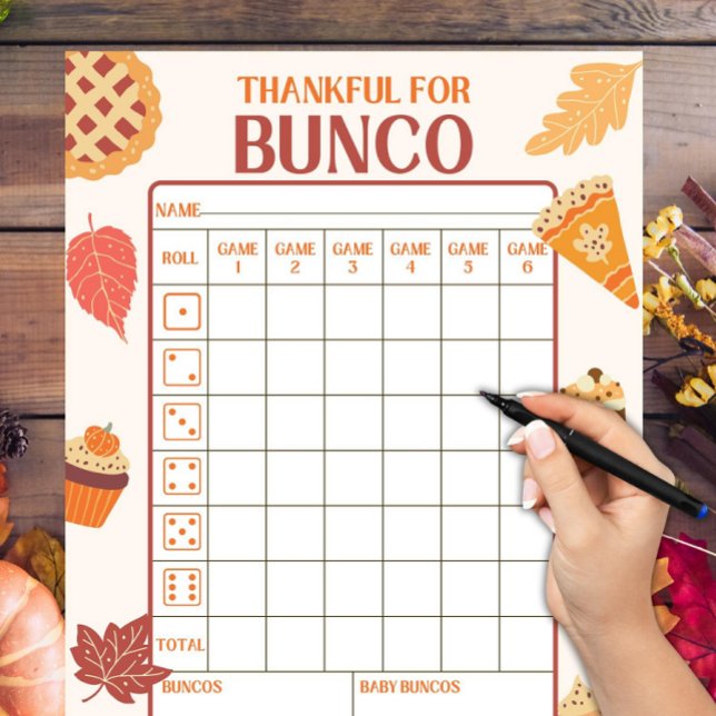 Printable Thanksgiving Bunco Score Cards Sheets (Creator Uploaded)